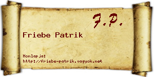 Friebe Patrik névjegykártya